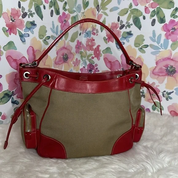 💯Authentic PRADA Jacquard Logo Hobo Corda Rosso🍀